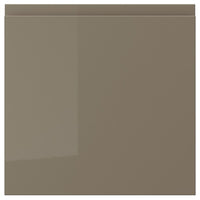 VOXTORP door, high-gloss dark grey-brown, 40x40 cm
