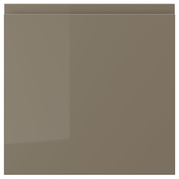 VOXTORP door, high-gloss dark grey-brown, 40x40 cm
