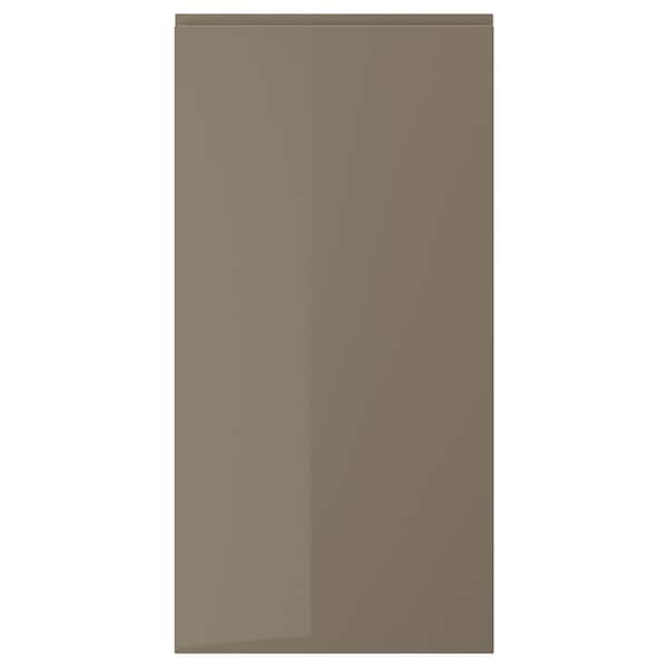 VOXTORP door, high-gloss dark grey-brown, 60x120 cm