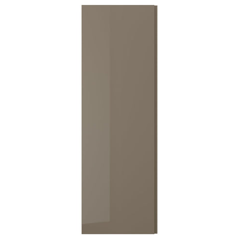 VOXTORP door, high-gloss dark grey-brown/vertical handle, 60x180 cm