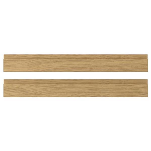 VOXTORP drawer front, oak effect, 80x10 cm, 2 pack