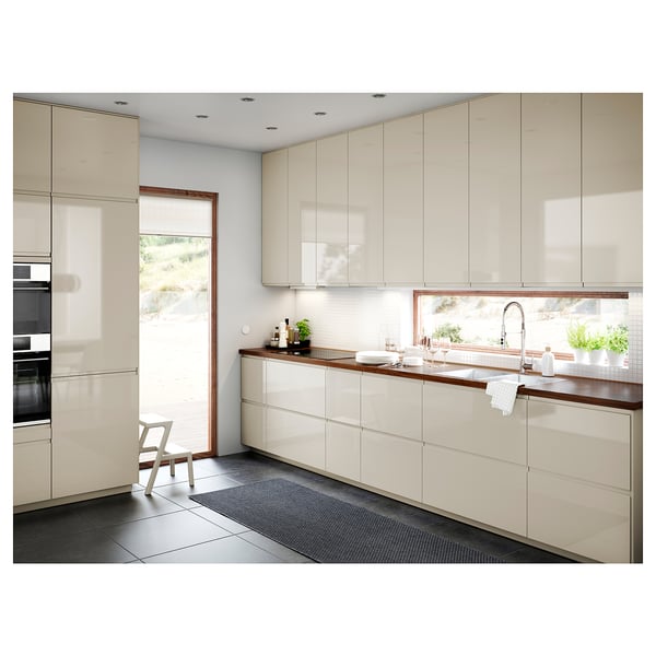 VOXTORP drawer front, high-gloss light beige, 60x20 cm