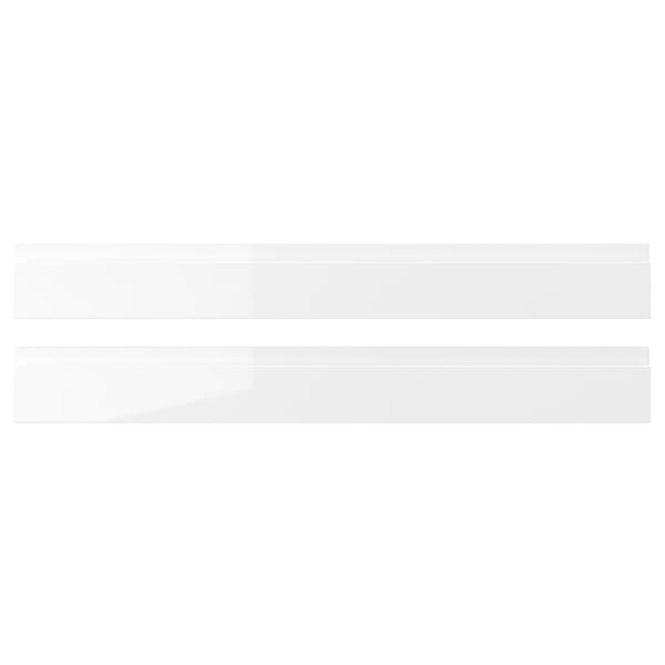 VOXTORP drawer front, high-gloss white, 80x10 cm, 2 pack