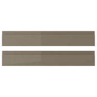 VOXTORP drawer front, high-gloss dark grey-brown, 60x10 cm, 2 pack