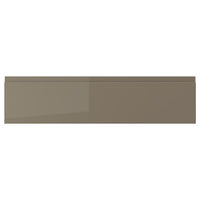 VOXTORP drawer front, high-gloss dark grey-brown, 80x20 cm