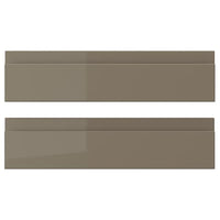 VOXTORP drawer front, high-gloss dark grey-brown, 40x10 cm, 2 pack
