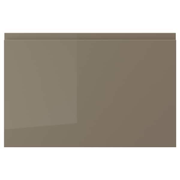 VOXTORP drawer front, high-gloss dark grey-brown, 60x40 cm