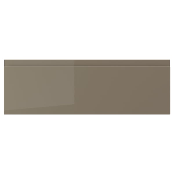 VOXTORP drawer front, high-gloss dark grey-brown, 60x20 cm