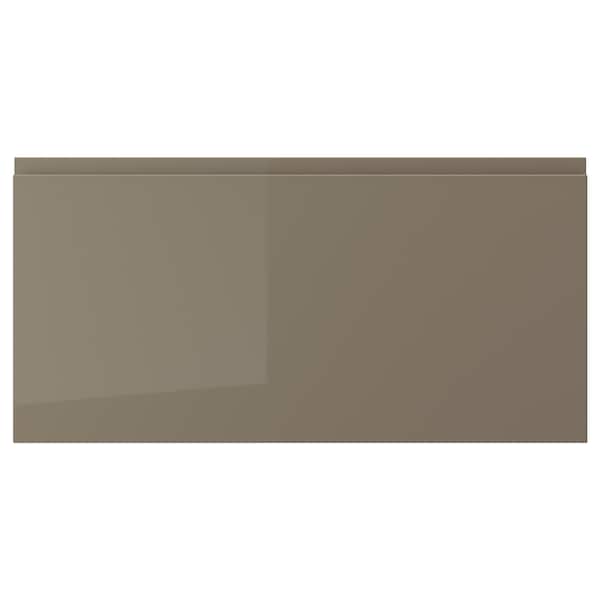 VOXTORP drawer front, high-gloss dark grey-brown, 80x40 cm