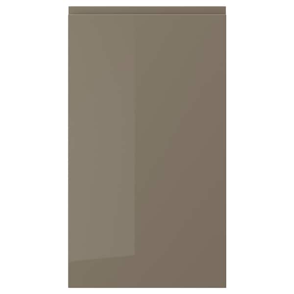 VOXTORP front for dishwasher, high-gloss dark grey-brown, 45x80 cm