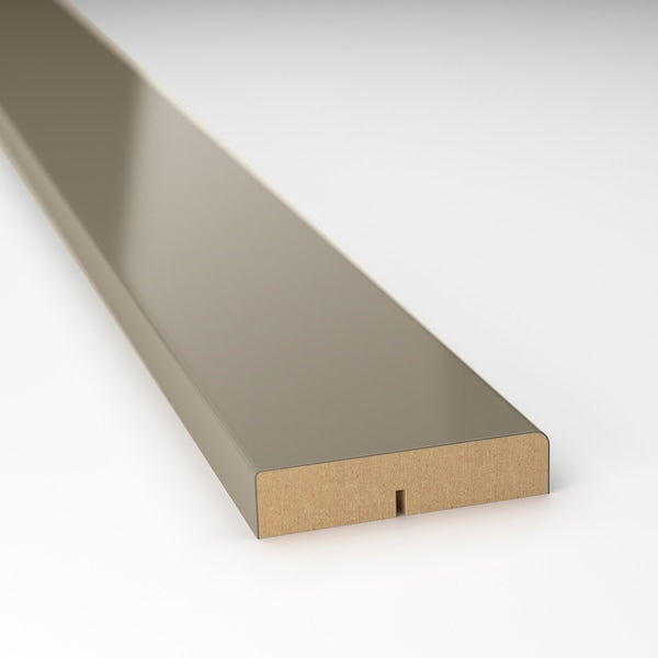 VOXTORP rounded deco strip/moulding, high-gloss dark grey-brown, 221 cm