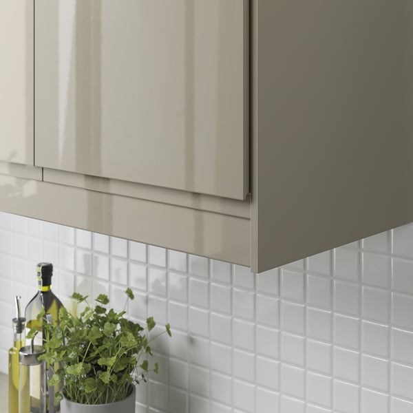 VOXTORP rounded deco strip/moulding, high-gloss dark grey-brown, 221 cm