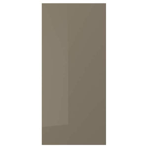 VOXTORP cover panel, high-gloss dark grey-brown, 39x86 cm