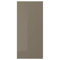 VOXTORP cover panel, high-gloss dark grey-brown, 39x86 cm