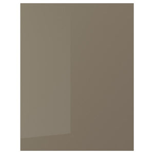 VOXTORP cover panel, high-gloss dark grey-brown, 62x80 cm