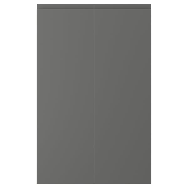 VOXTORP 2-p door f corner base cabinet set, left-hand dark grey, 25x80 cm