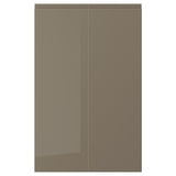 VOXTORP 2-p door f corner base cabinet set, left-hand/high-gloss dark grey-brown, 25x80 cm