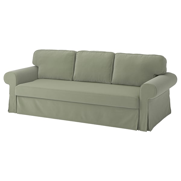 VRETSTORP 3-seat sofa-bed, Hakebo grey-green, 200x140 cm