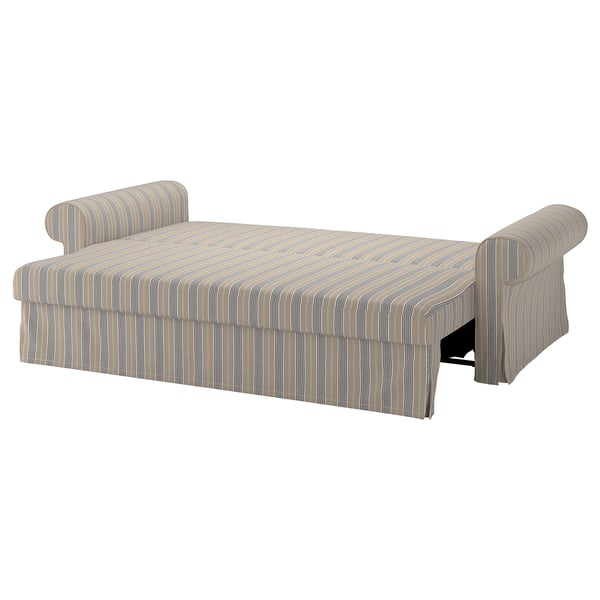VRETSTORP 3-seat sofa-bed, Karlshov grey-beige, 200x140 cm