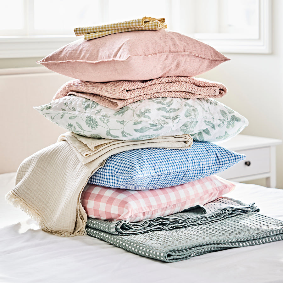 WEYMOUTHTALL duvet cover and pillowcase, blue white/check, 150x200/50x80 cm