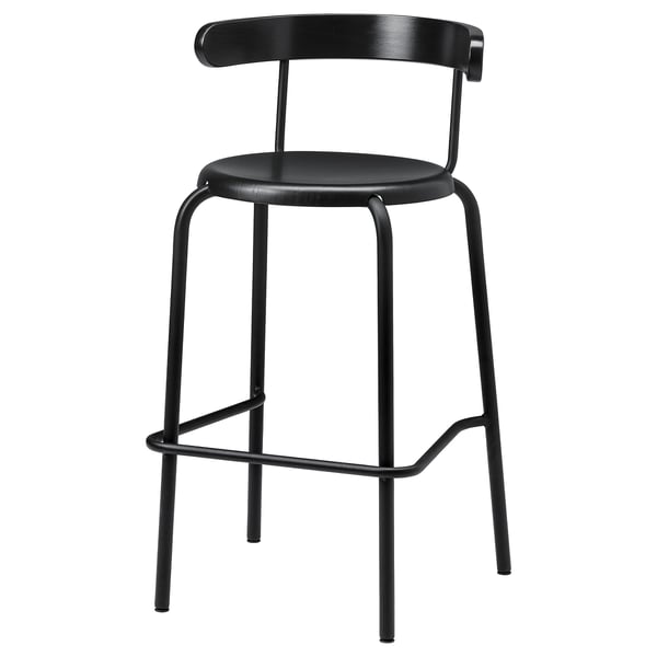 YNGVAR bar stool, anthracite, 75 cm