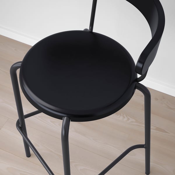YNGVAR bar stool, anthracite, 75 cm