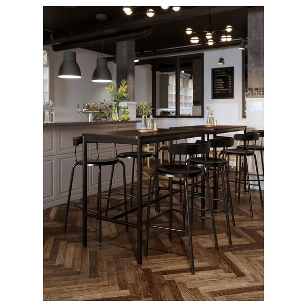 YNGVAR bar stool, anthracite, 75 cm