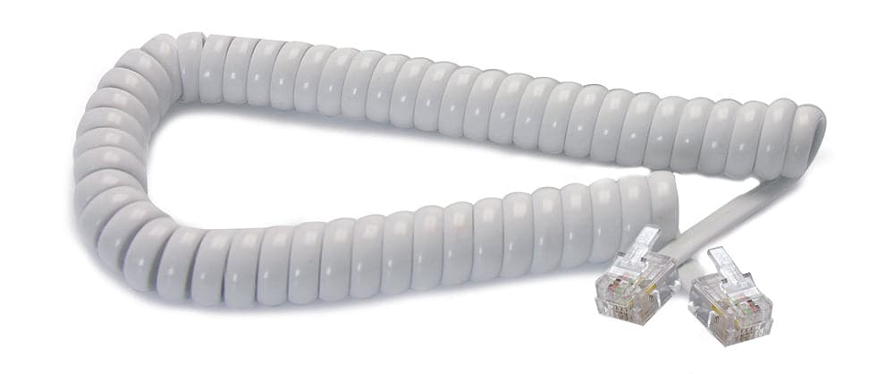 SPIRAL TELEPHONE CABLE 2MT WHITE