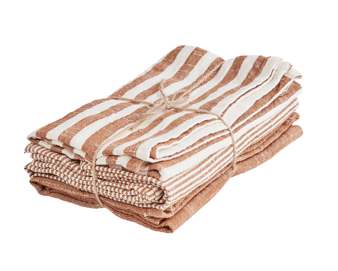 Casa LAURENT Tea towel set of 3 brown, W 50 x L 70 cm