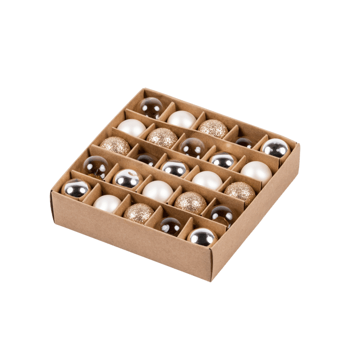 Casa PEARL S/25 CHR BAUBLES Ø2CM
