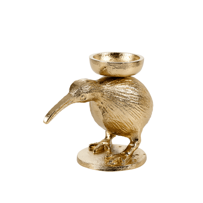 Casa KIWI Golden tea light holder, H 9 x W 13 cm