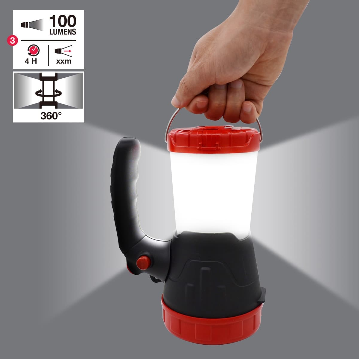 Bricocenter 3W LED TORCH WITH USB CHARGER 2200 MAH LITHIUM BATTERY DURATION 4/5H CHARGE TIME 5/6H