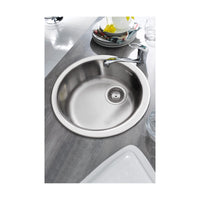 D43.5CM BUILT-IN 1 BOWL ROUND STAINLESS STEEL SINK