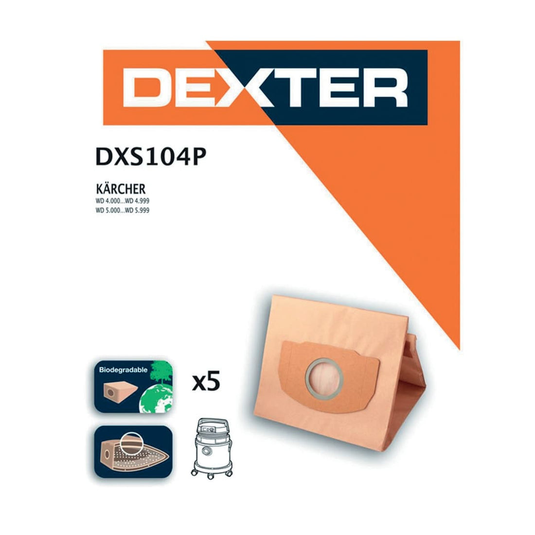 DEXTER PR ASPI 5 BAGS FOR WD4000,5000 - best price from Maltashopper.com BR400801533