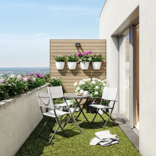 Naterial Emys folding steel garden chair, textilene seat, white, 42x52xH83 cm