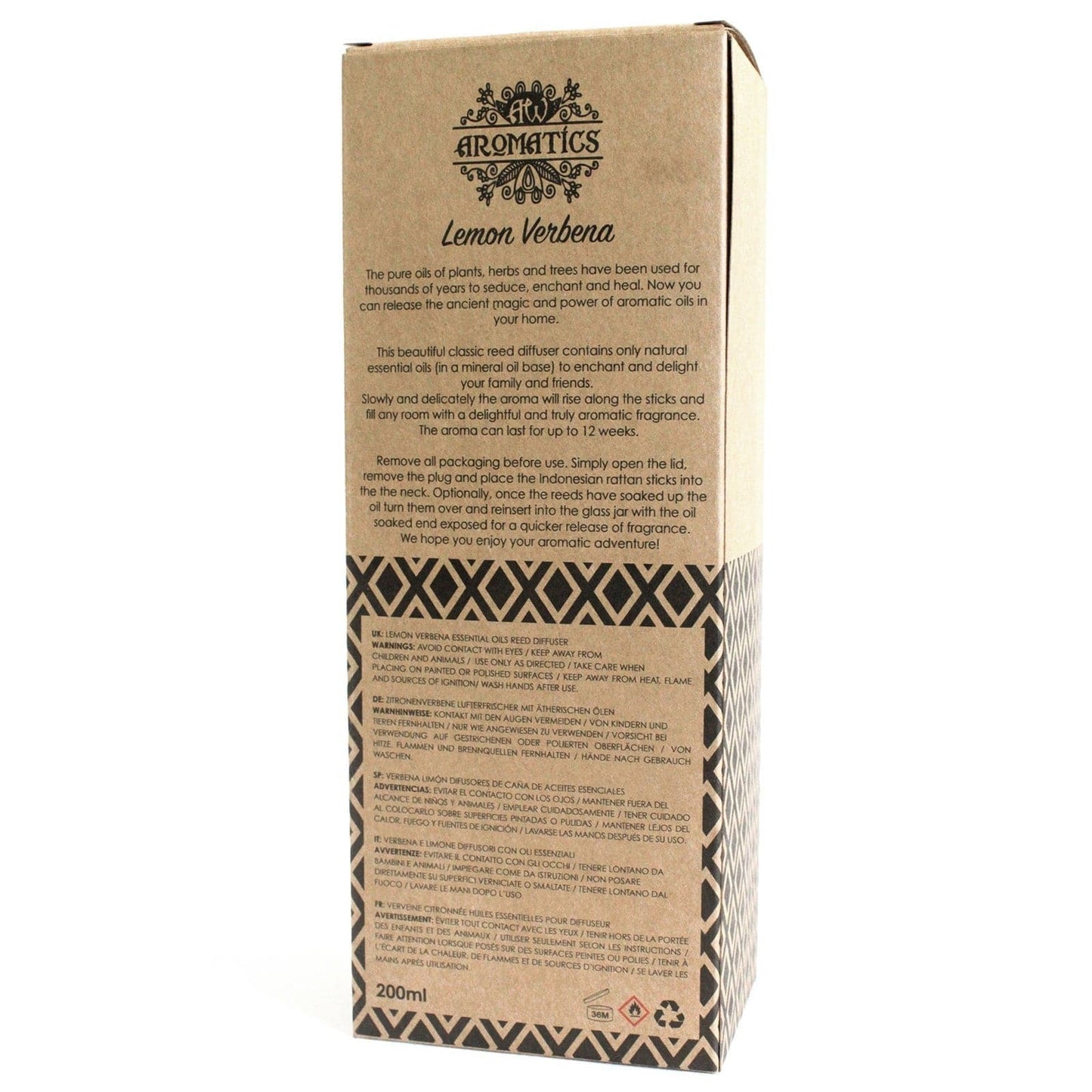 200ml Lemon Verbena Essential Oil Reed Diffuser - best price from Maltashopper.com RDEO-09