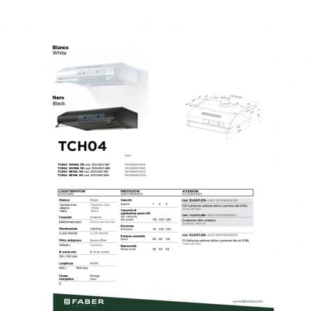 WHITE UNDER-COUNTER KITCHEN HOOD TCH04 16A 60X48-52X15 - best price from Maltashopper.com BR430320021