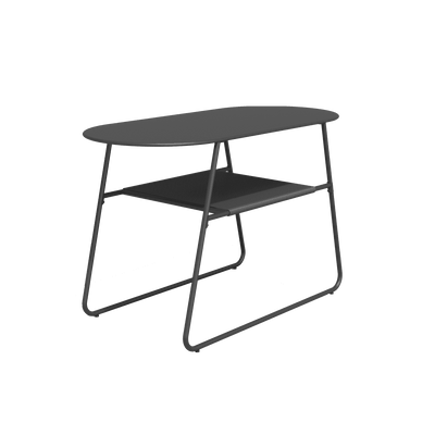 Bricocenter DUO TABLE NATERIAL steel and wicker 55X120X72H cm anthracite