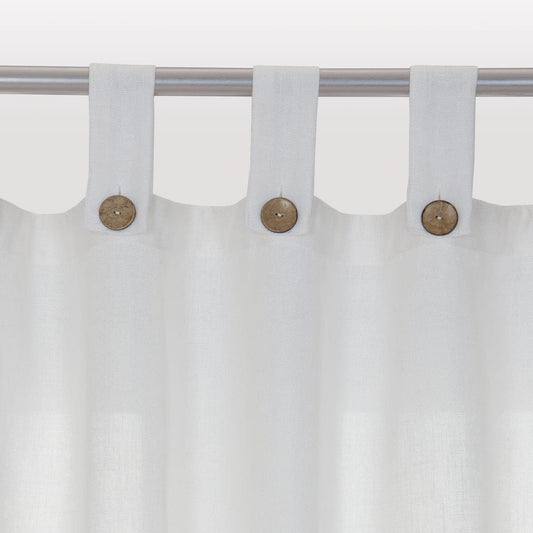 Bricocenter CHARLINA WHITE OPAQUE CURTAIN 140X280 WITH LOOPS AND BUTTONS