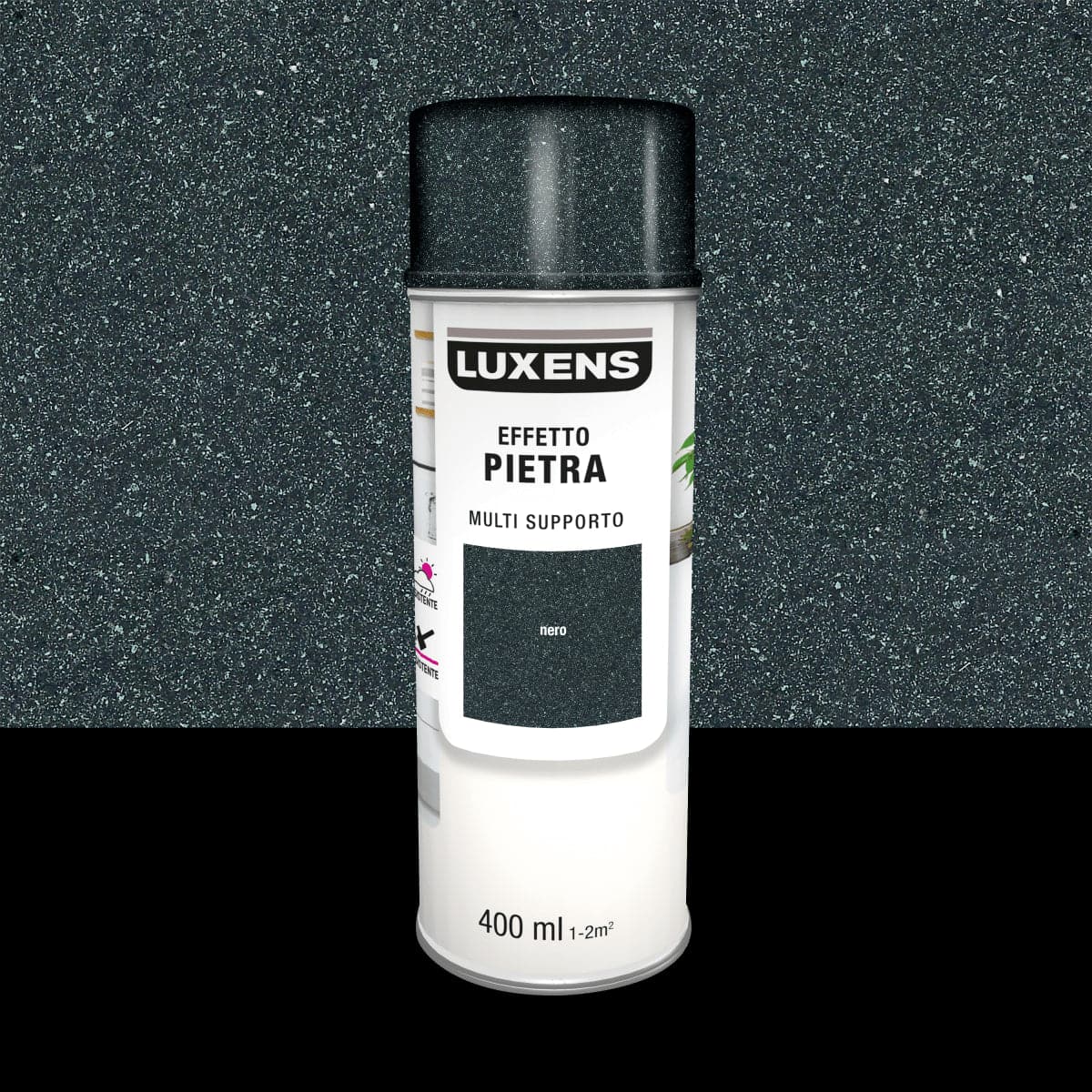 STONE EFFECT SPRAY BLACK 400 ML LUXENS Best Price at