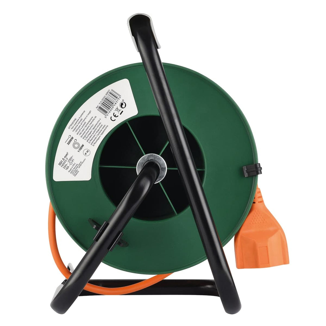 GARDEN CABLE REEL 20MT 16A PLUG 1 UNIVERSAL SOCKET WITH CIRCUIT BREAKER - best price from Maltashopper.com BR420210223