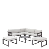 COFFE SET ODYSSEA CORNER NATERIAL SOFA ALUMINIUM COFFEE TABLE + 2 SEATS - Premium Relax Lounges, Coffee Sets from Bricocenter - Just €1304.99! Shop now at Maltashopper.com