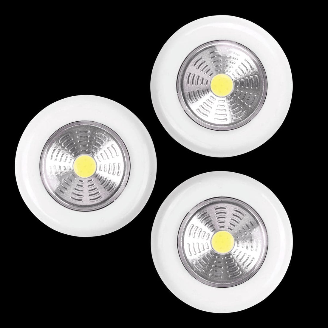 3 PUSHLIGHTS PLASTIC WHITE D6,8 CM LED 50LM NATURAL LIGHT BATTERY OPERATED