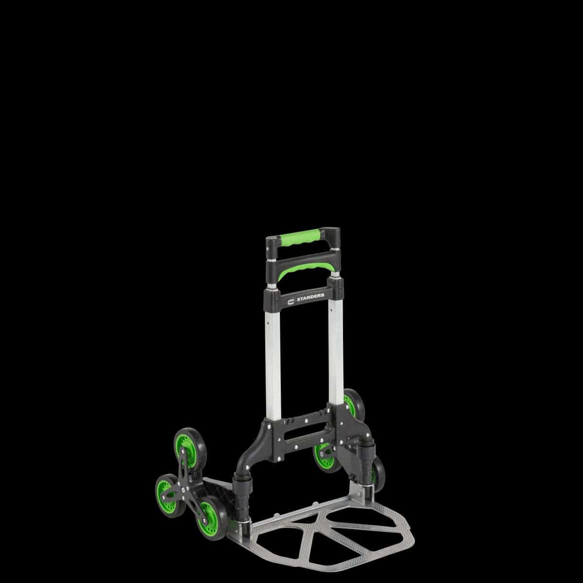 Bricocenter ALUMINIUM FOLDING STAIR TROLLEY STANDERS CAPACITY 70 KG WITH 3 WHEELS ON EACH SIDE