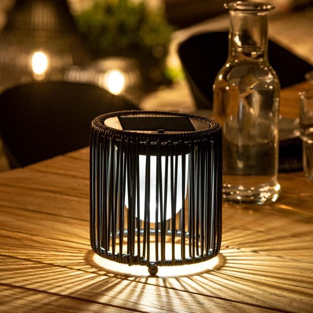 Casa VINN Black solar lamp, H 15 cm - Ø 15 cm