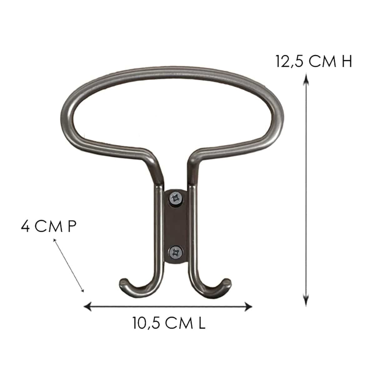 Bricocenter ZAMAK SATIN NICKEL-PLATED COAT HOOK, H12.5X10.5 CM