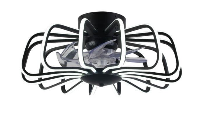 CEILING LIGHT WITH GRECALE FAN BLACK D50 LED 98W CCT WIFI - best price from Maltashopper.com BR420007269
