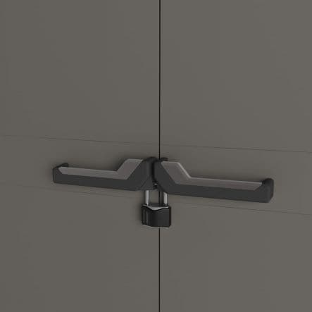 Bricocenter HIGH ALL-SHELF CUPBOARD 2 DOORS 3 NON-ADJUSTABLE SHELVES 68X39X166H LOAD CAPACITY 15KG DARK GREY