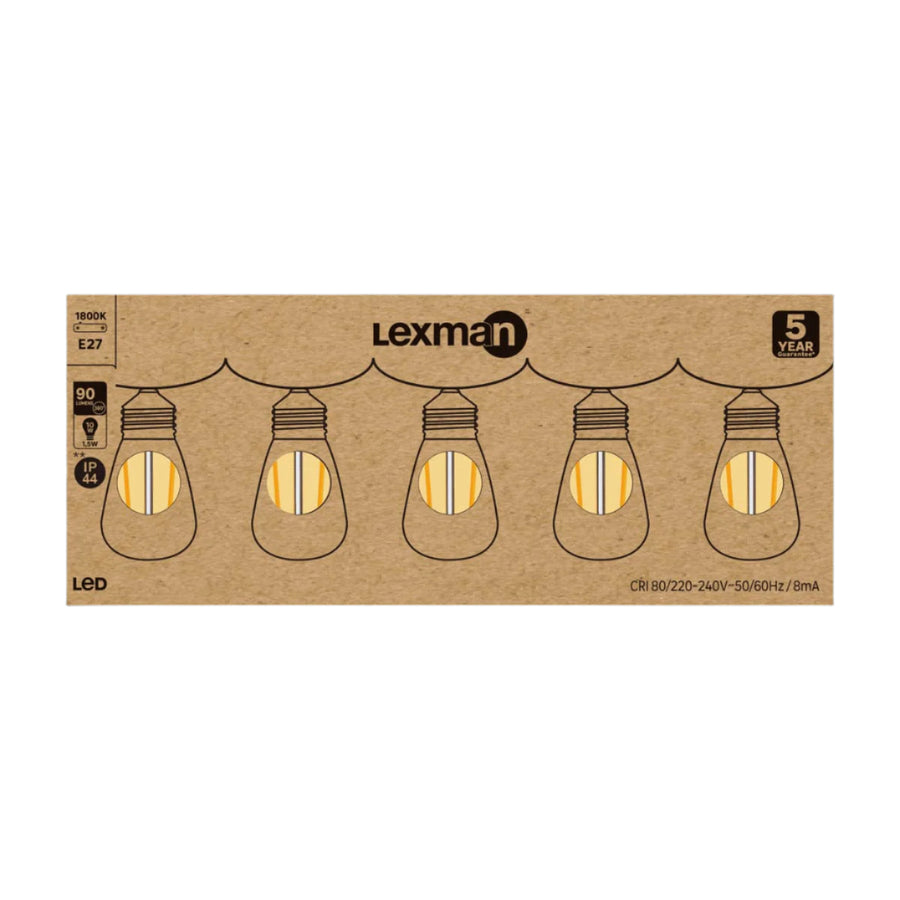 5 LED BULBS FOR GARLAND E27=25W AMBER PEAR IP44 - best price from Maltashopper.com BR420007045