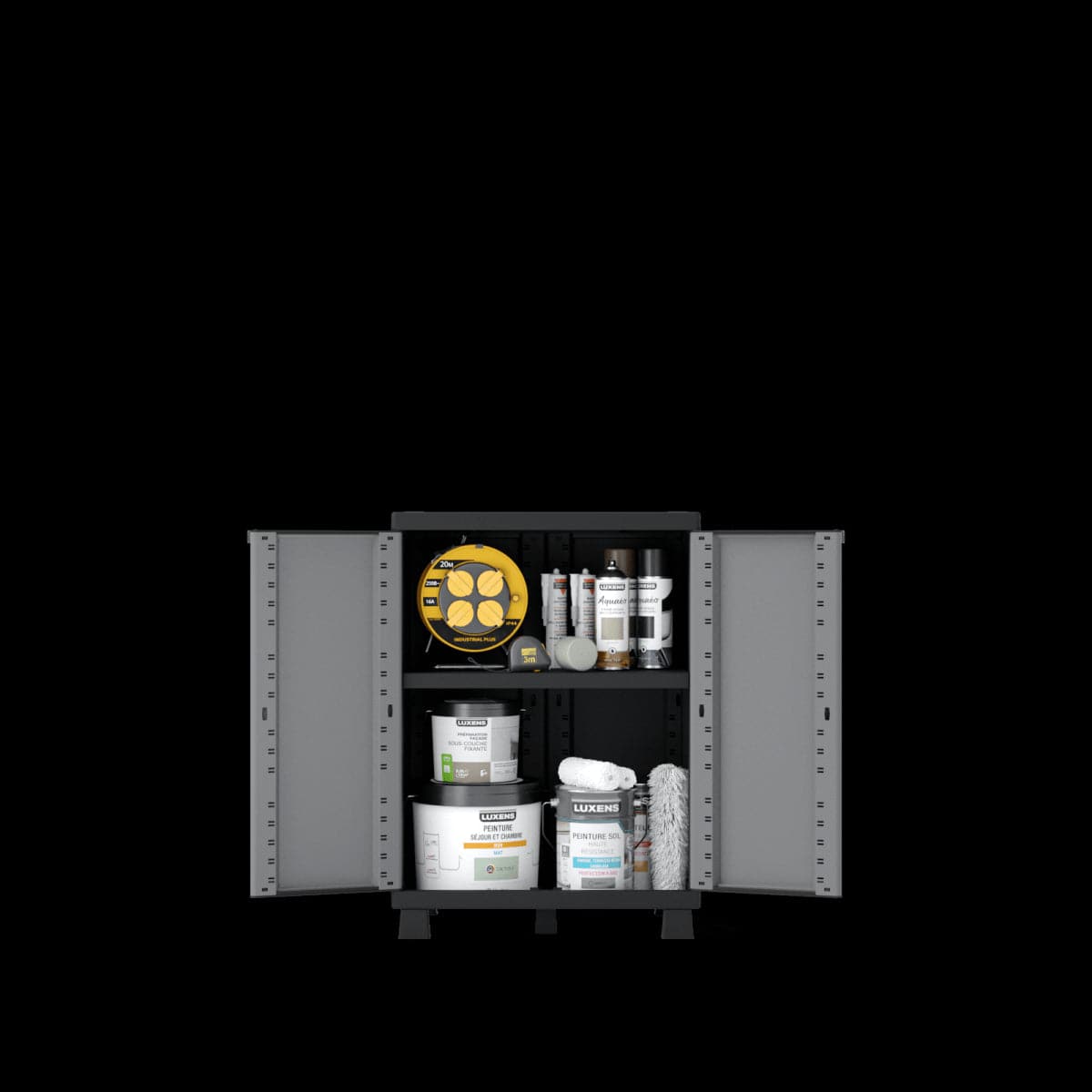 LOW RESIN CUPBOARD CM91,5X68X39CM SPACEO GREY - best price from Maltashopper.com BR440002901